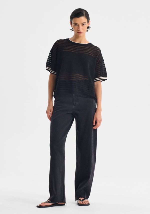 Dallas Knit Tee - Black