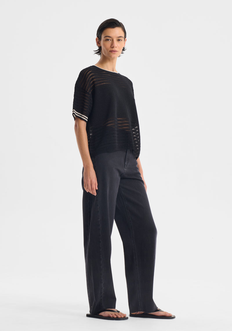 Dallas Knit Tee - Black