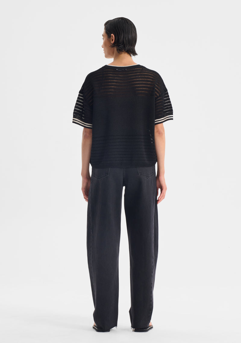 Dallas Knit Tee - Black