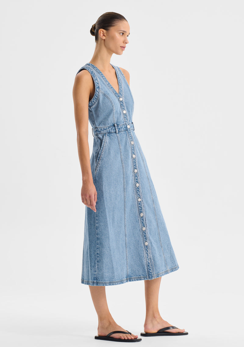 Hendrix Denim Dress - Light Blue