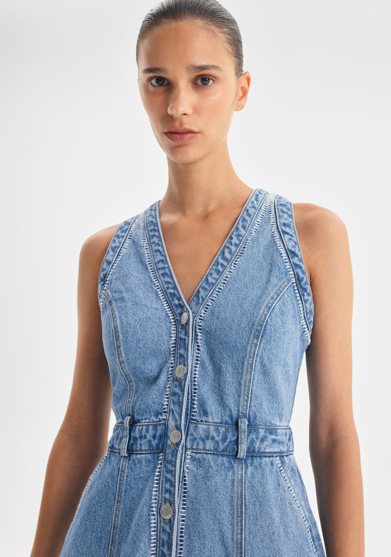 Hendrix Denim Dress - Light Blue