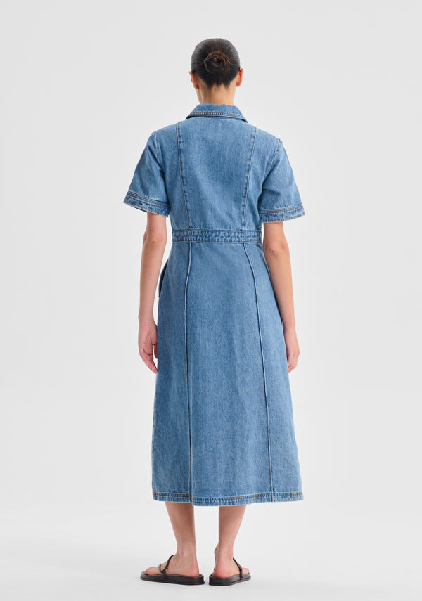 Jacque Denim Shirt Dress - Light Blue