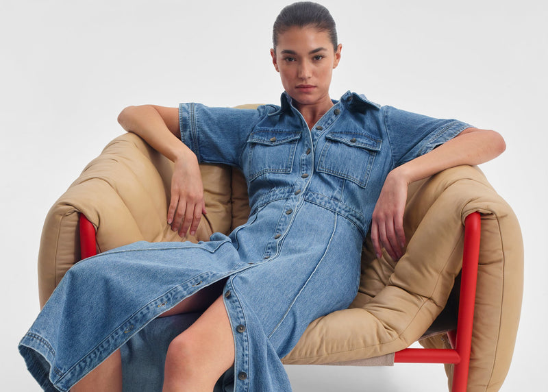 Jacque Denim Shirt Dress - Light Blue