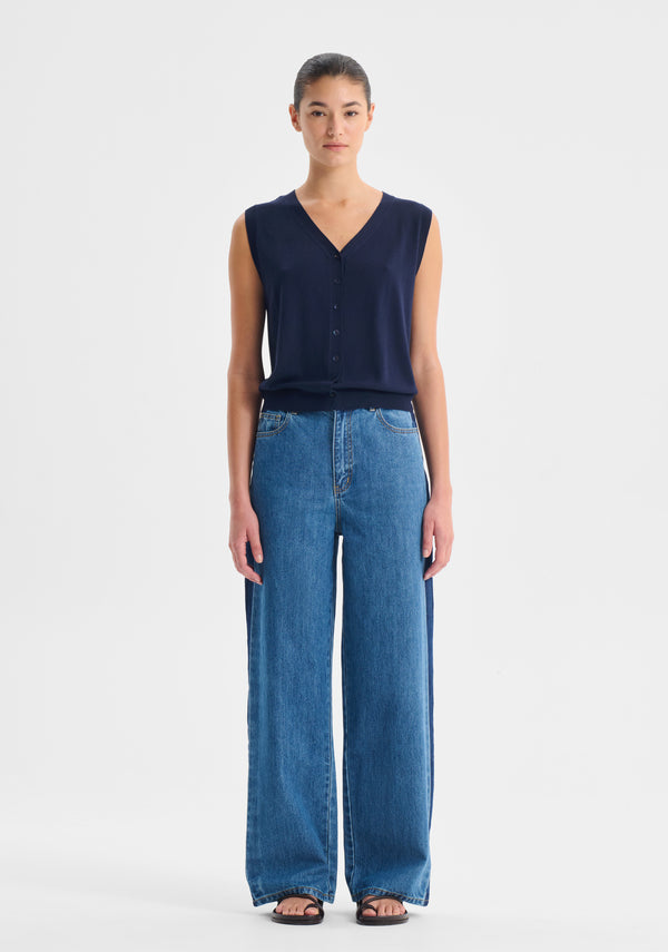 Rhyan Knit Vest - Navy