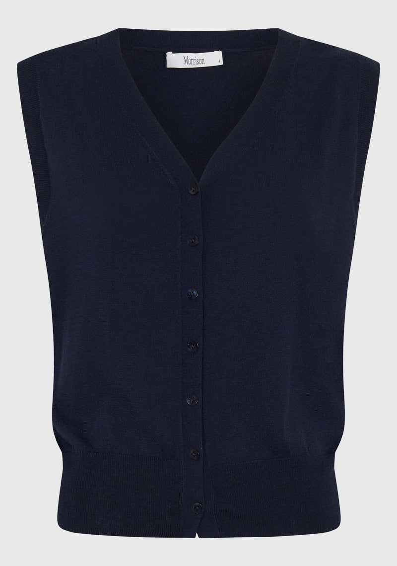 Rhyan Knit Vest - Navy