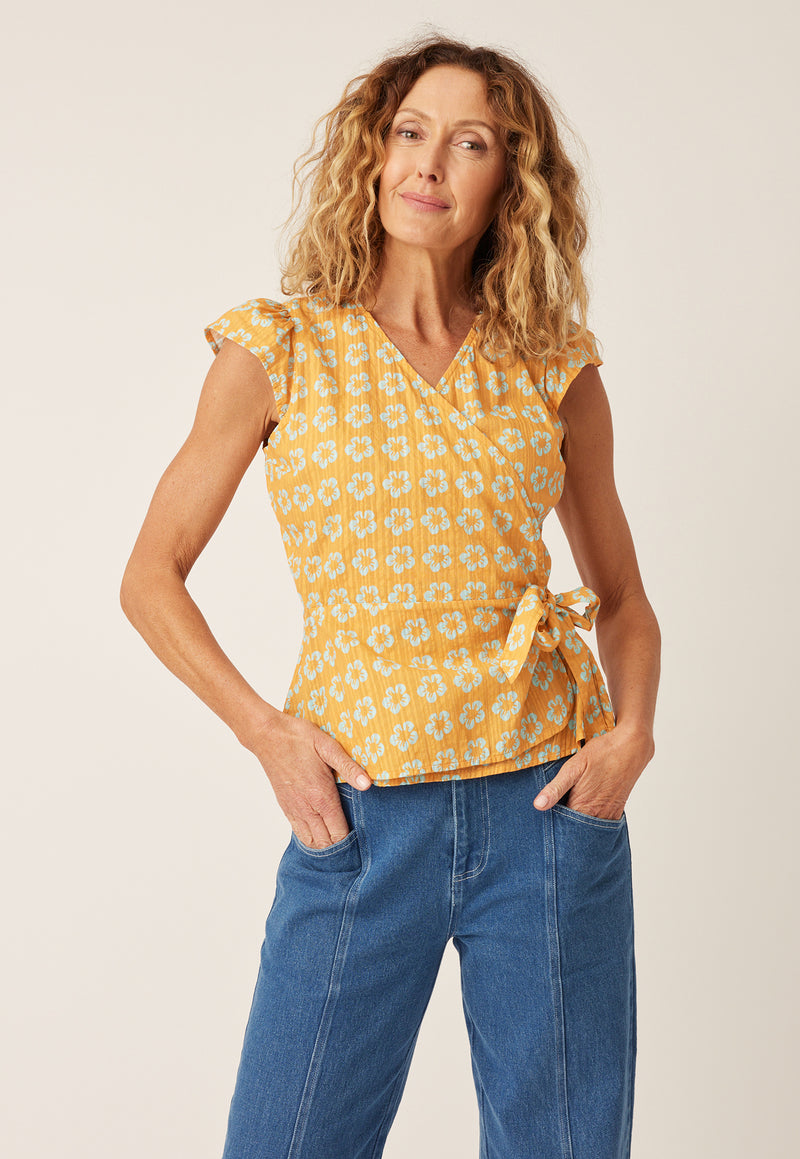 Beatrice Wrap Top -Tropical