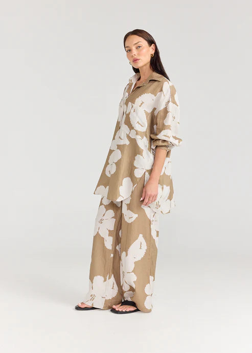 Brooklyn Shirt - Olive Bloom
