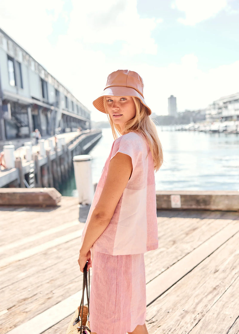 Safria Top - Pink/Red Gingham