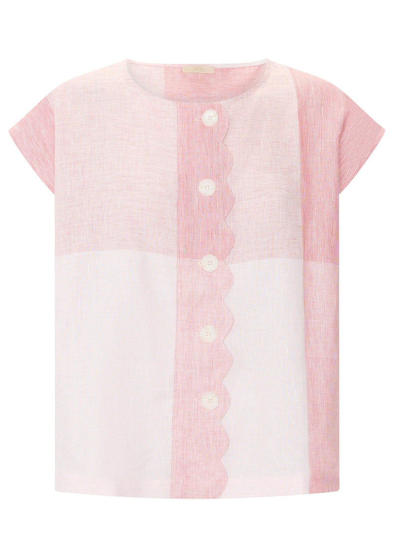 Safria Top - Pink/Red Gingham