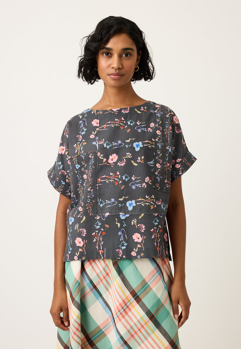 Dolman Top - Watercolour Charcoal