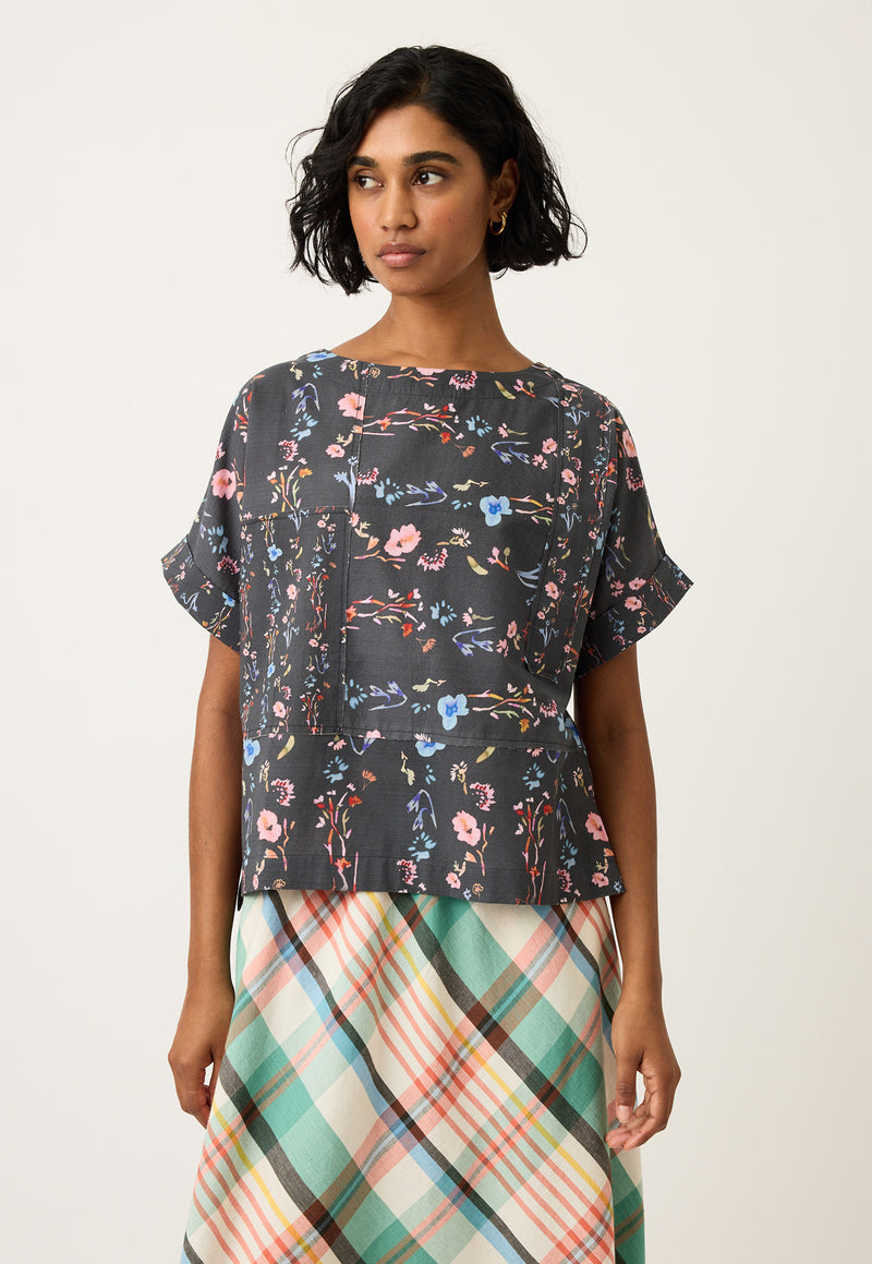 Dolman Top - Watercolour Charcoal