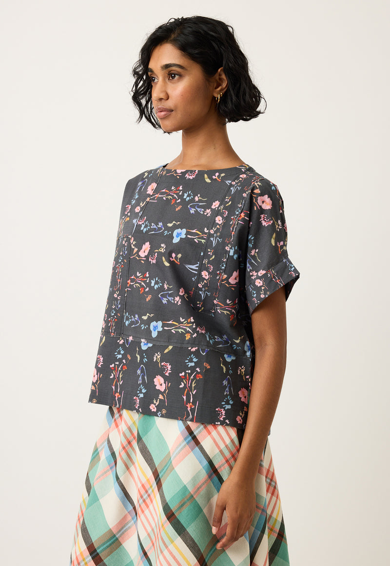 Dolman Top - Watercolour Charcoal