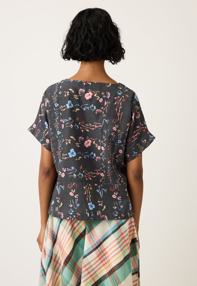 Dolman Top - Watercolour Charcoal