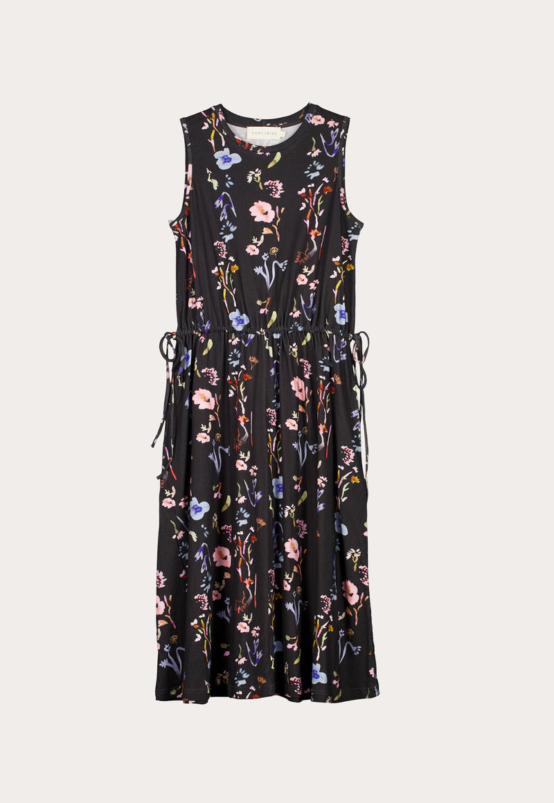Lidia Tie Dress - Watercolour Charcoal