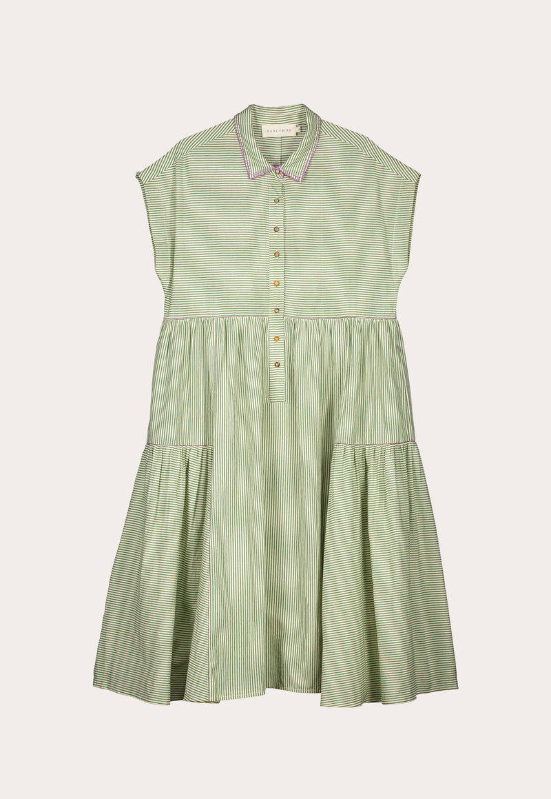Maja Dress - Green Stripe