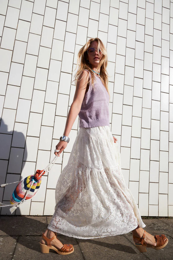 Sunset Maxi Skirt - Creme