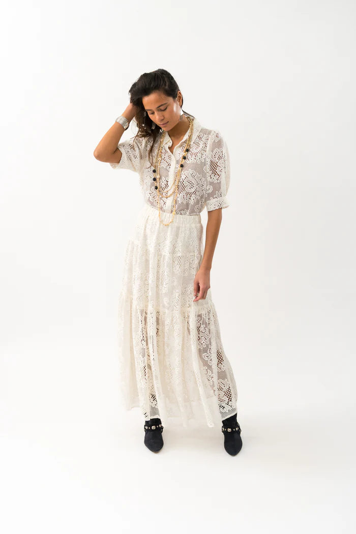 Sunset Maxi Skirt - Creme