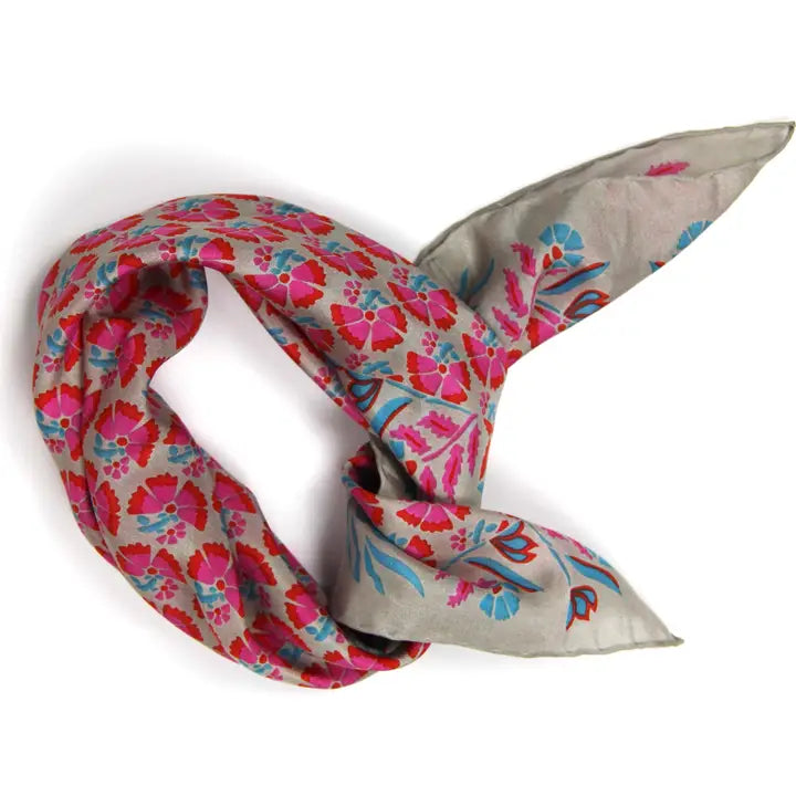 Mini Augustine Silk Scarf - Rose