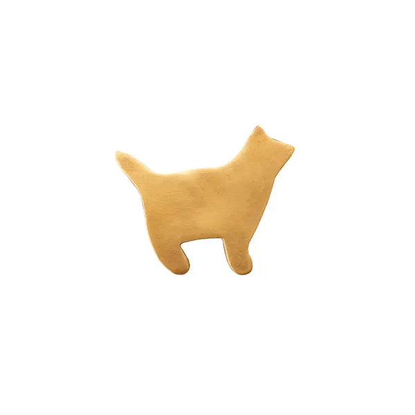 Cat Brass Brooch - Oscar