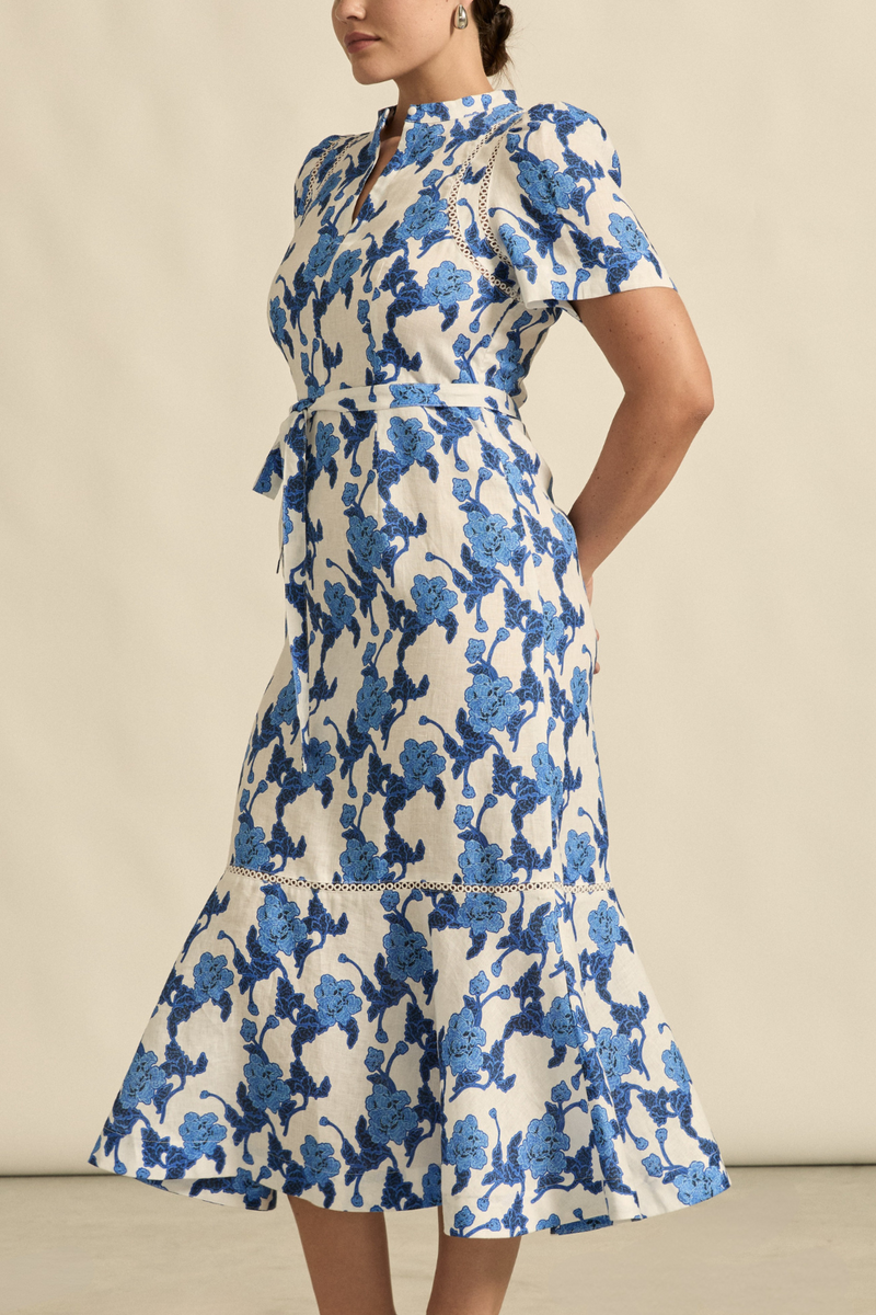 Cable Dress - Azure Bouquet
