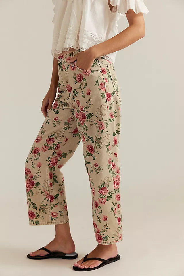 Deep Trance Printed Jeans - Wallpaper Floral