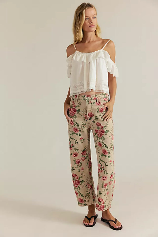 Deep Trance Printed Jeans - Wallpaper Floral