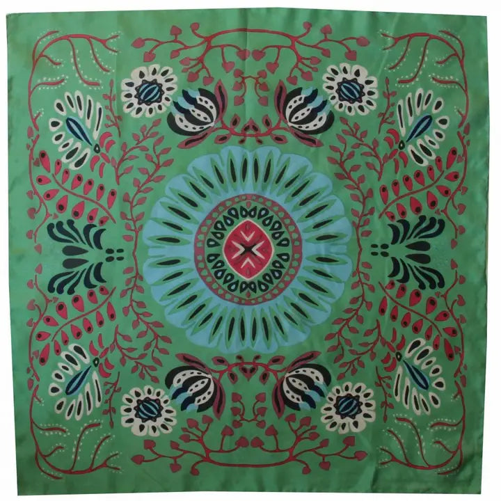 Mini Marushka Silk Scarf - Green
