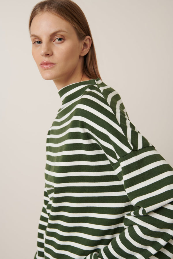 Field Top - Green Lily Stripe
