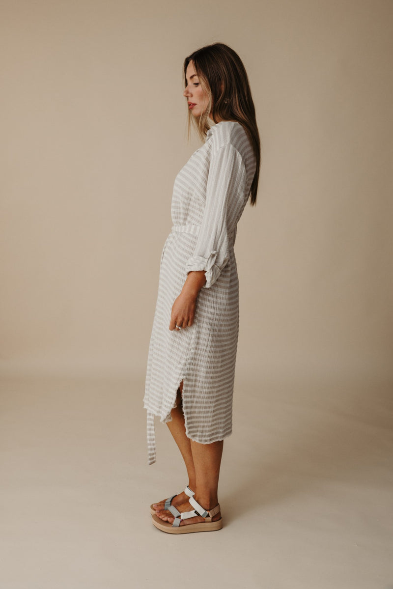 Salt Tunic Dress - Pumice x White