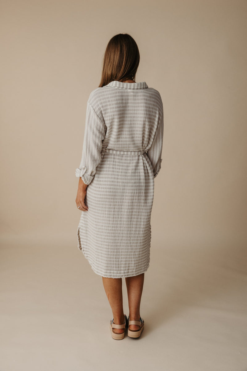 Salt Tunic Dress - Pumice x White