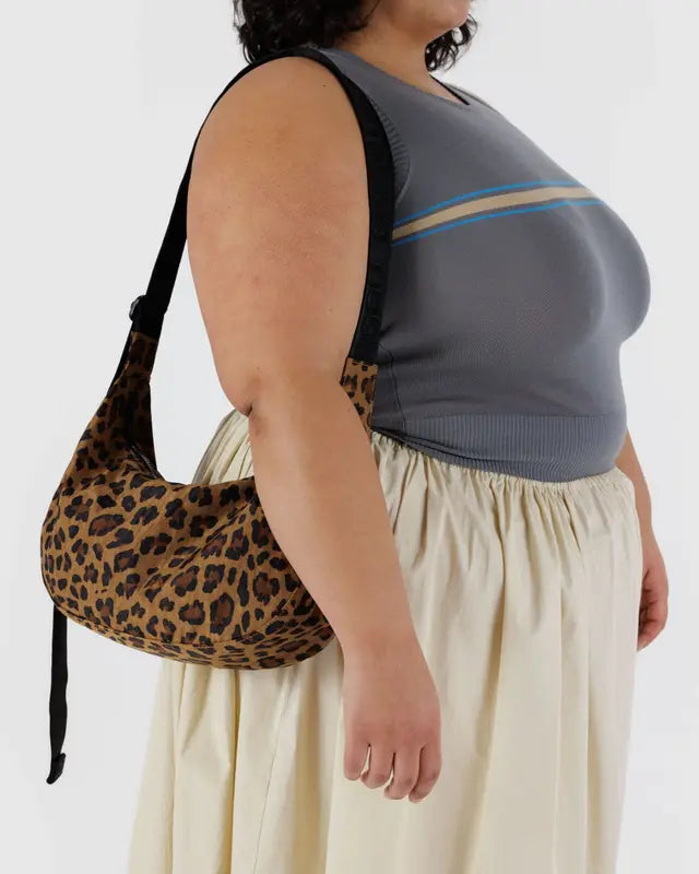 Baggu Medium Nylon Crescent Bag - Leopard