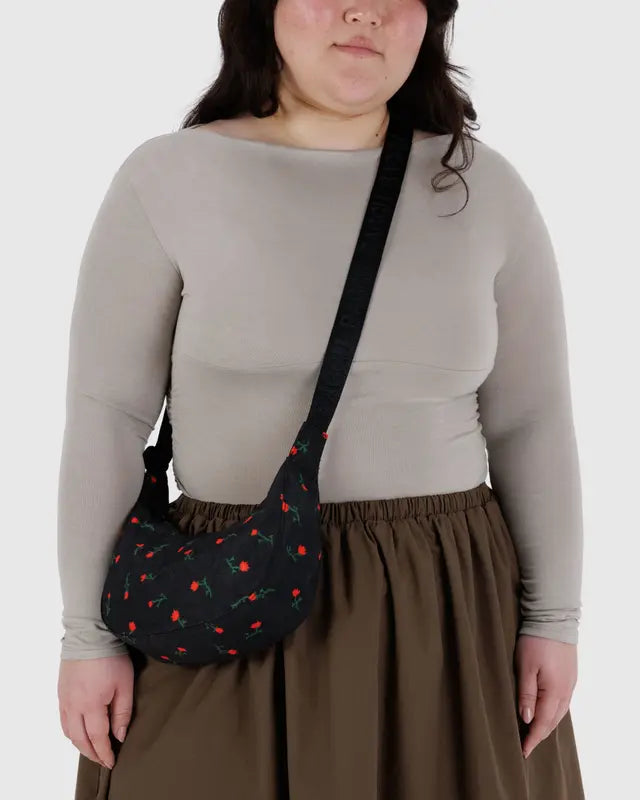 Baggu Small Nylon Crescent Bag - Painted Wildflower