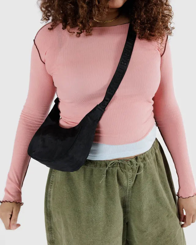Baggu Small Nylon Crescent Bag - Black