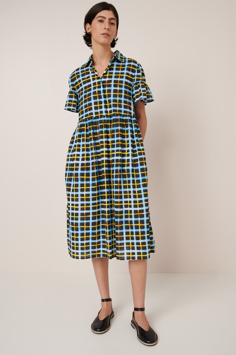 Impressions Dress - Neon Tartan