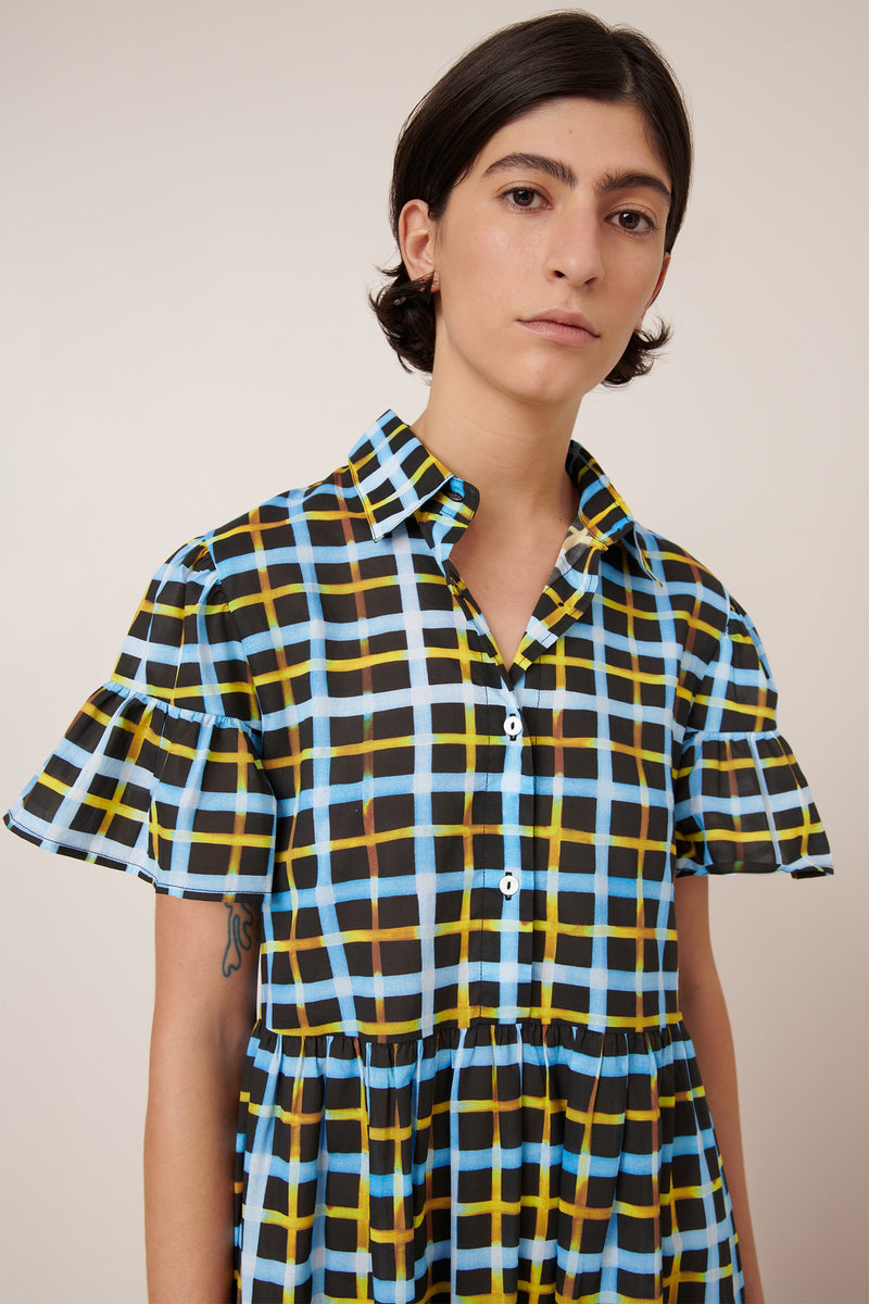 Impressions Dress - Neon Tartan