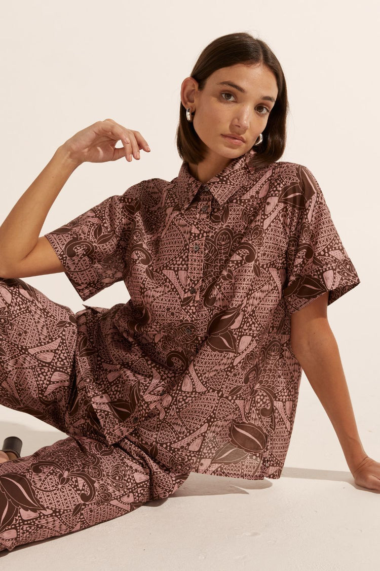 Jaunt Top- Cacao Batik