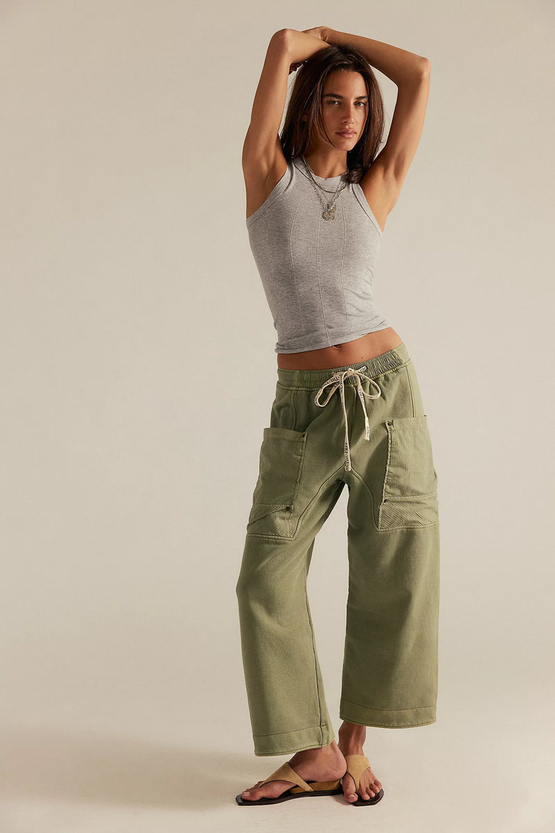 Jet Set Knit Pull On Pant - Oil Green