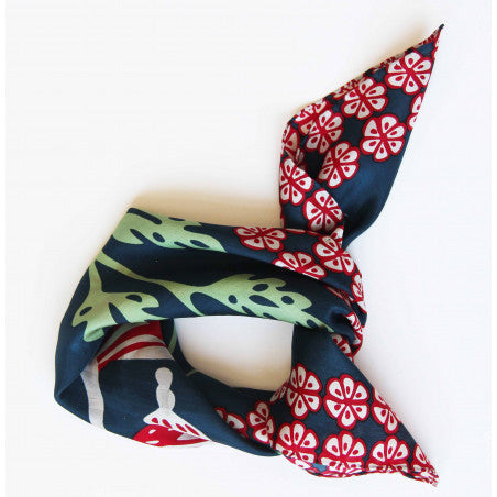 Mini Alice Silk Scarf - Navy